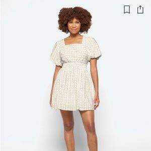 English Factory Folly Square Neck Poplin Dress. Size L.